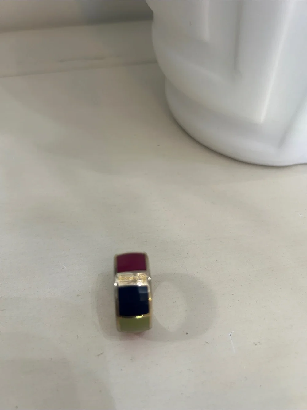 COACH Gold-tone Ring with MULTI COLOR Inlay - Picture 7 of 8